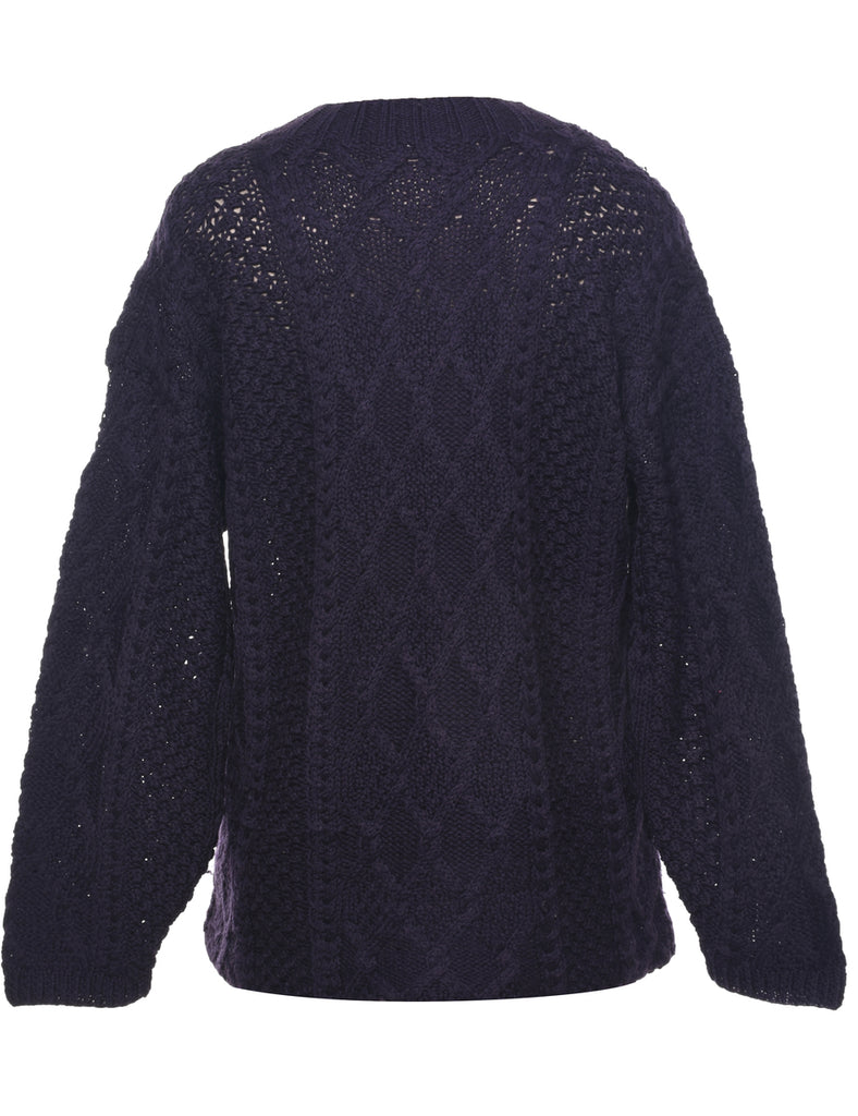 Cable Knit Jumper - L