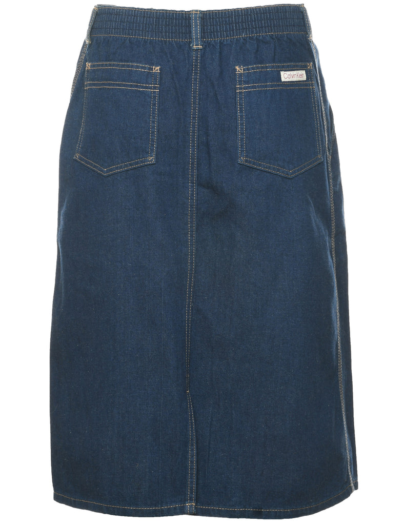 Calvin Klein Indigo Denim A-line Skirt - S