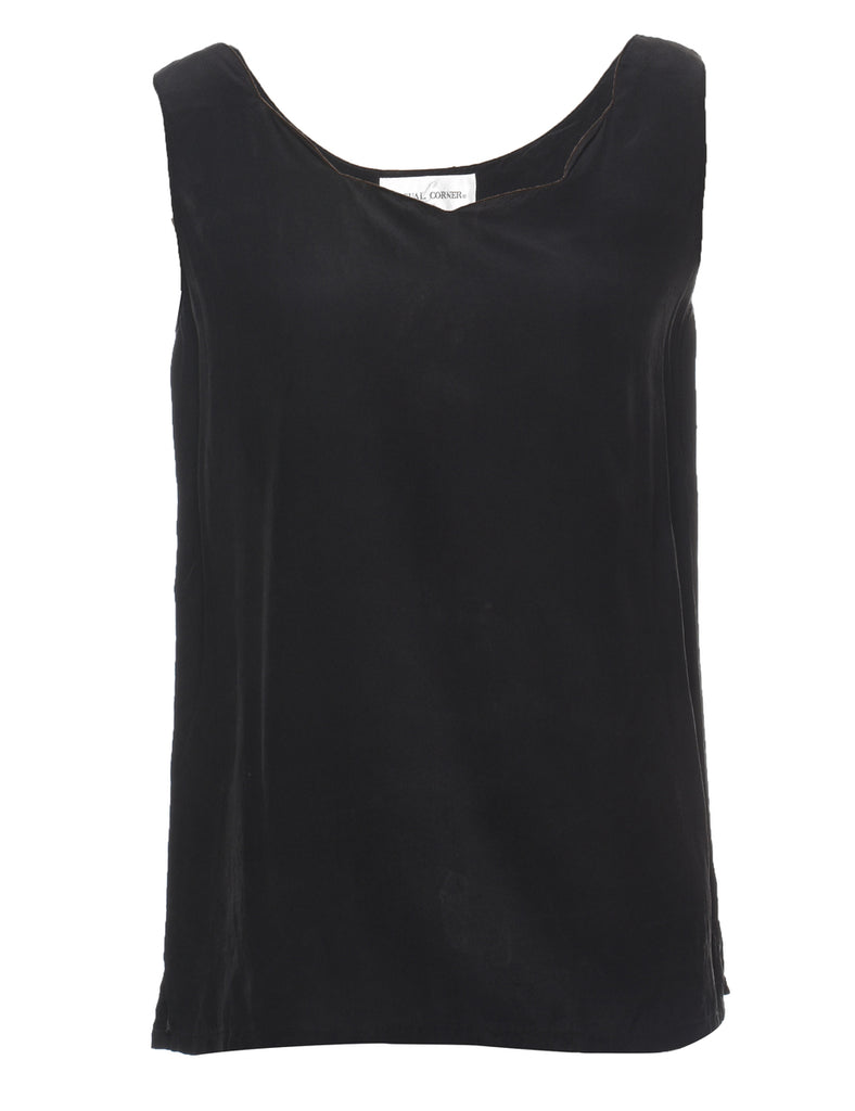 Casual Corner Black Silk Top - S