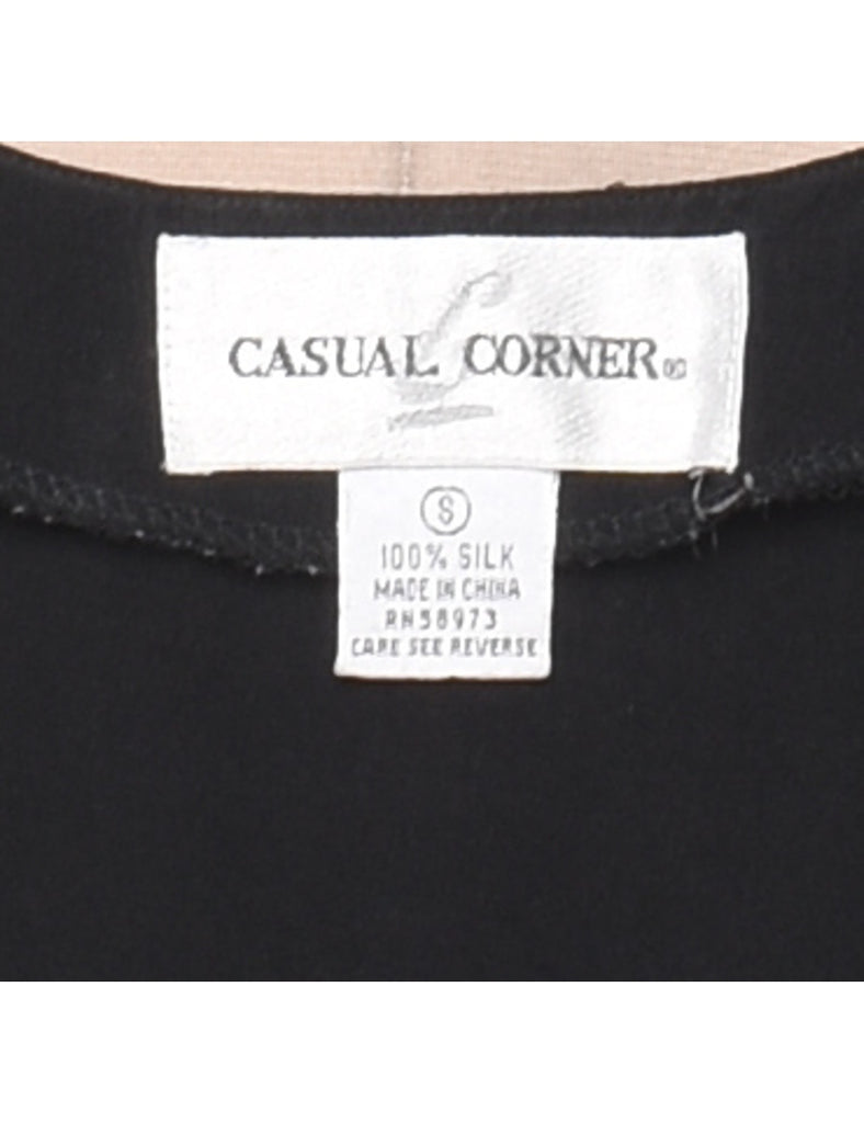 Casual Corner Black Silk Top - S