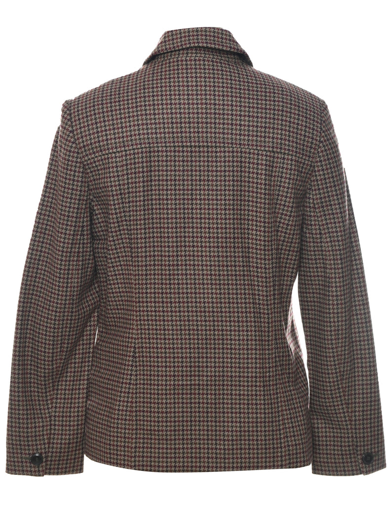 Casual Corner Houndstooth Wool Jacket - M