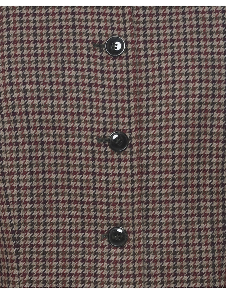 Casual Corner Houndstooth Wool Jacket - M