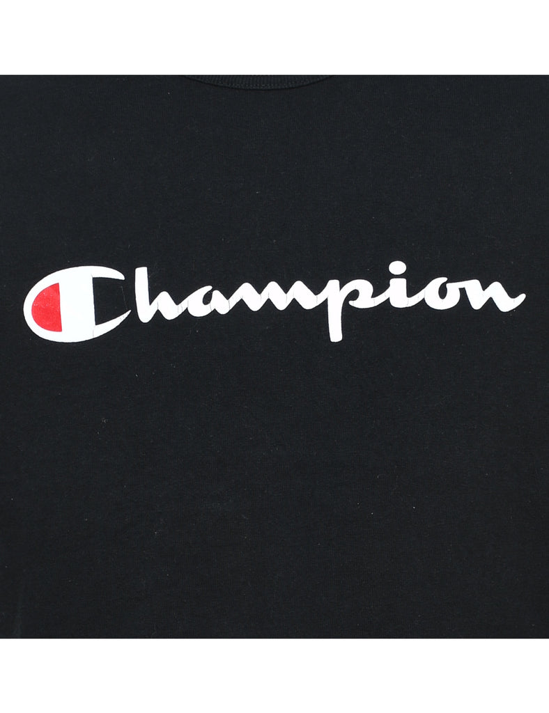 Champion Cropped Black Printed T-shirt - L