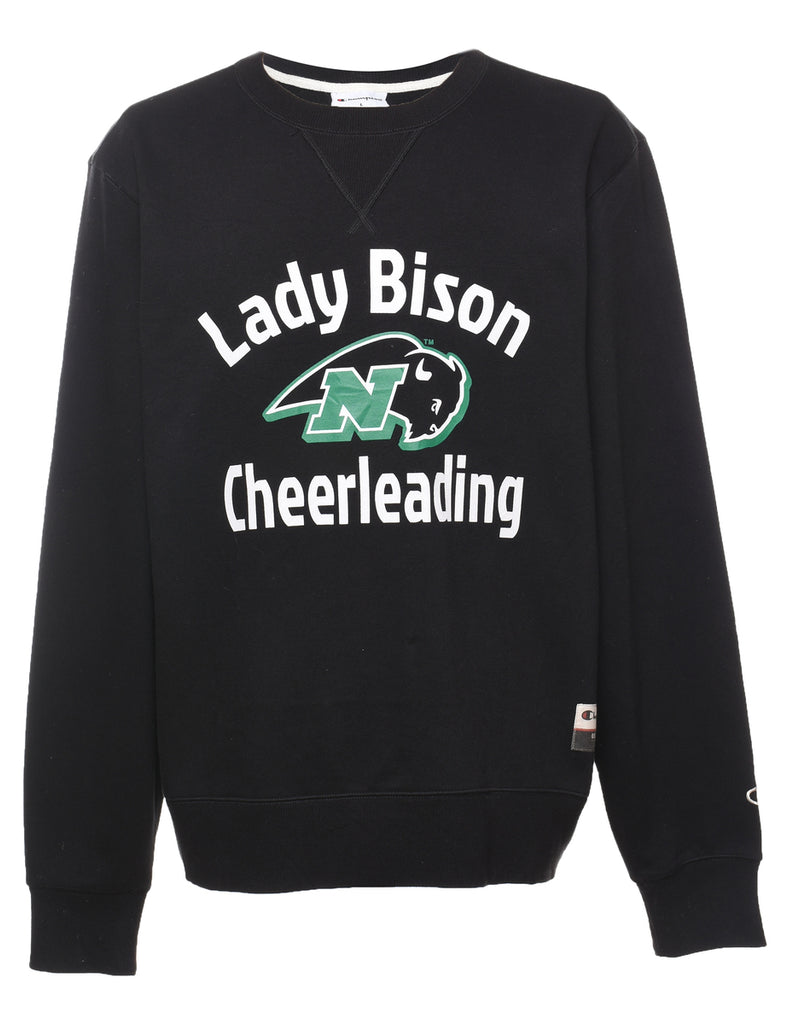 Champion Lady Bison Cheerleading Black & Green Printed Sweatshirt - L