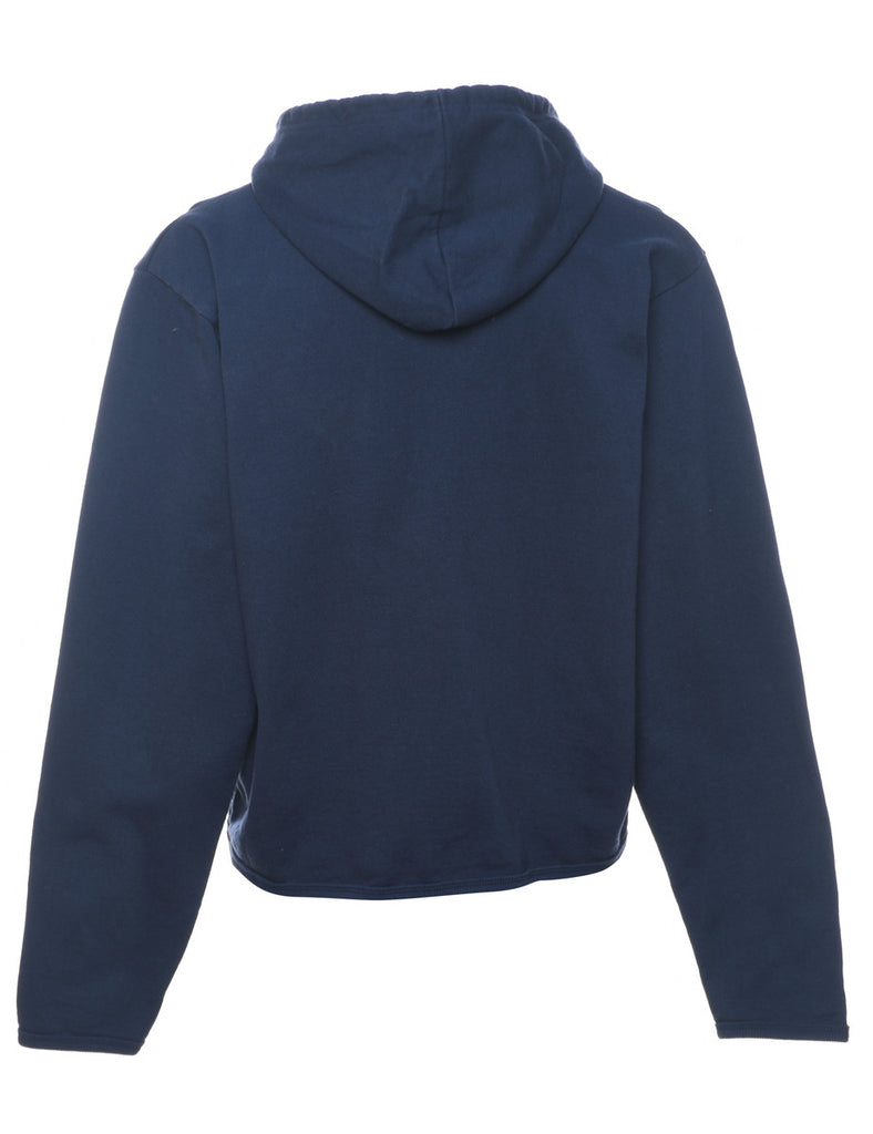 Champion Navy & White Embroidered Hooded Sweatshirt - L