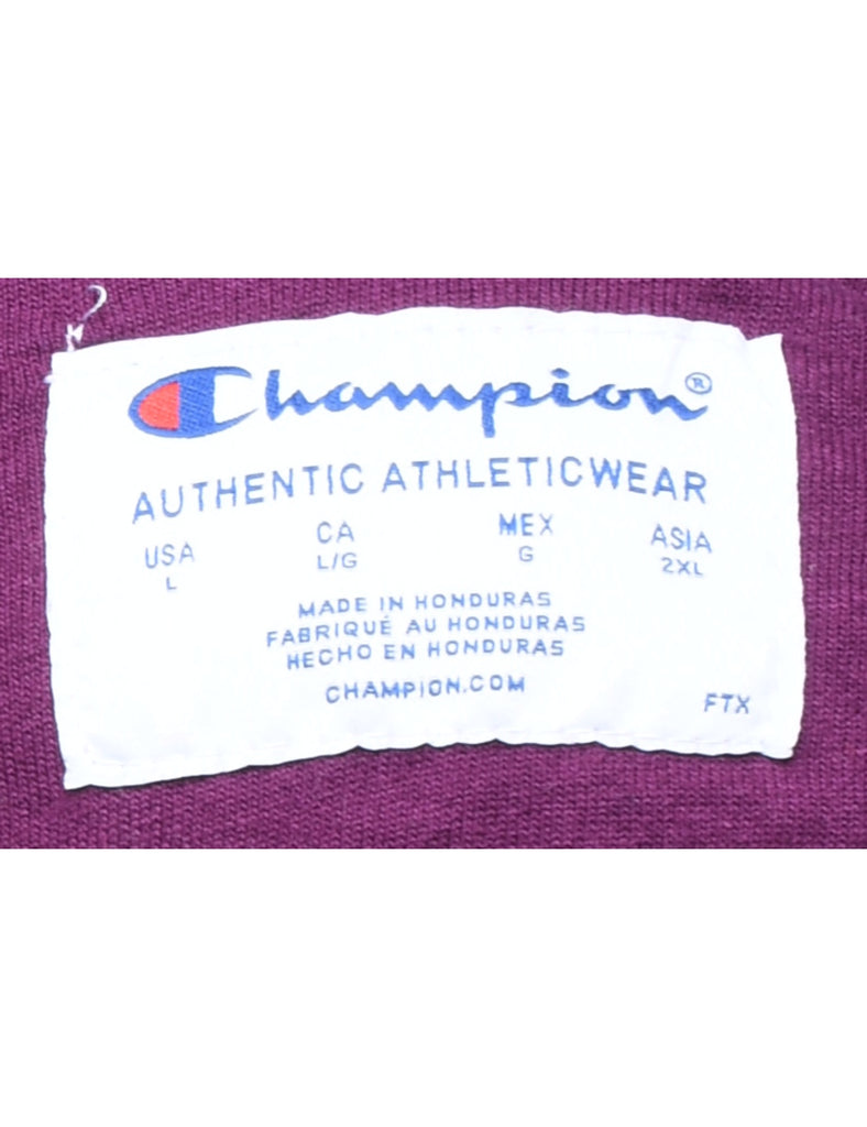 Champion Plum Hooded Sweatshirt - L