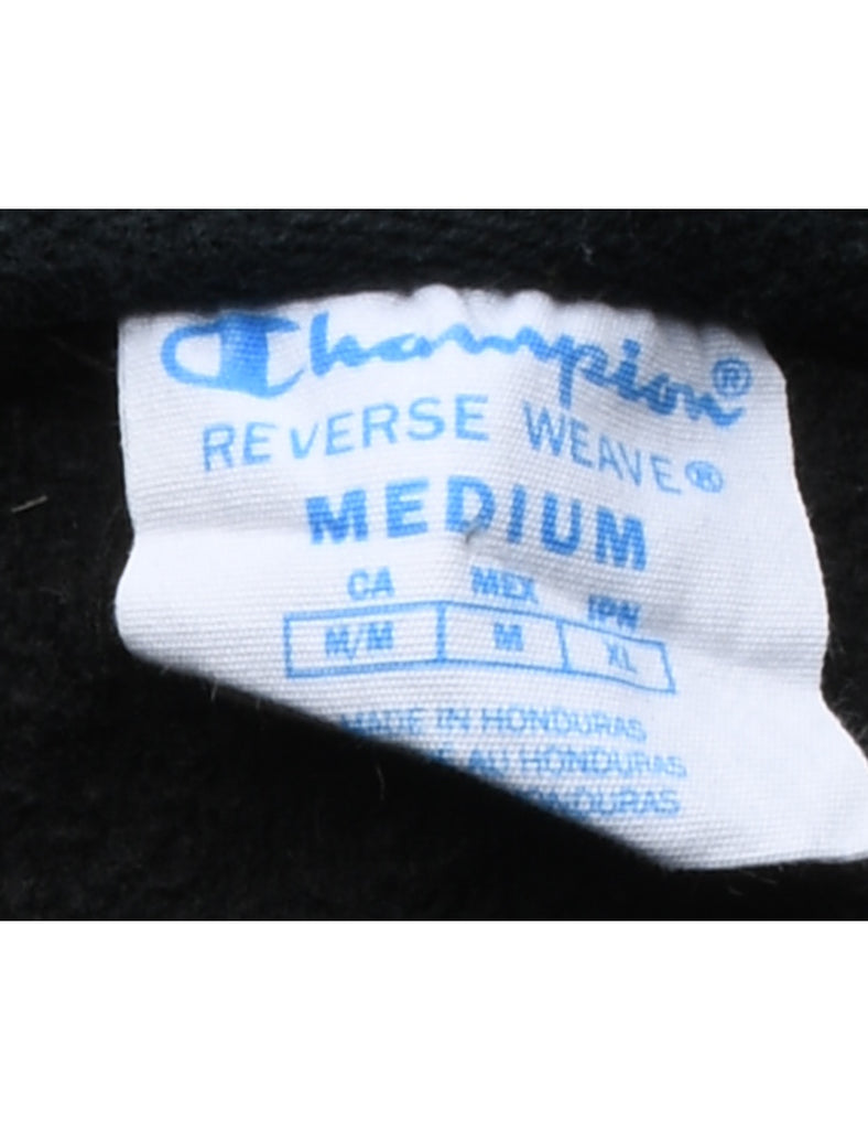 Champion Reverse Weave Black Hooded Sweatshirt - M