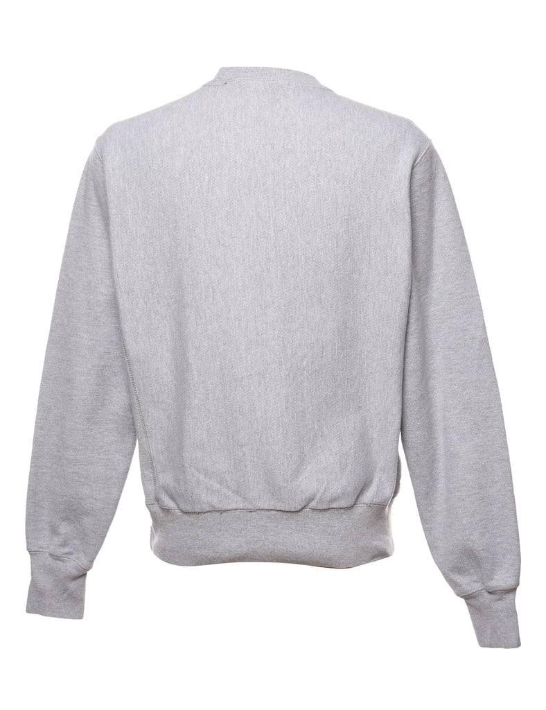 Champion Reverse Weave Printed Light Grey & Orange Sweatshirt - S