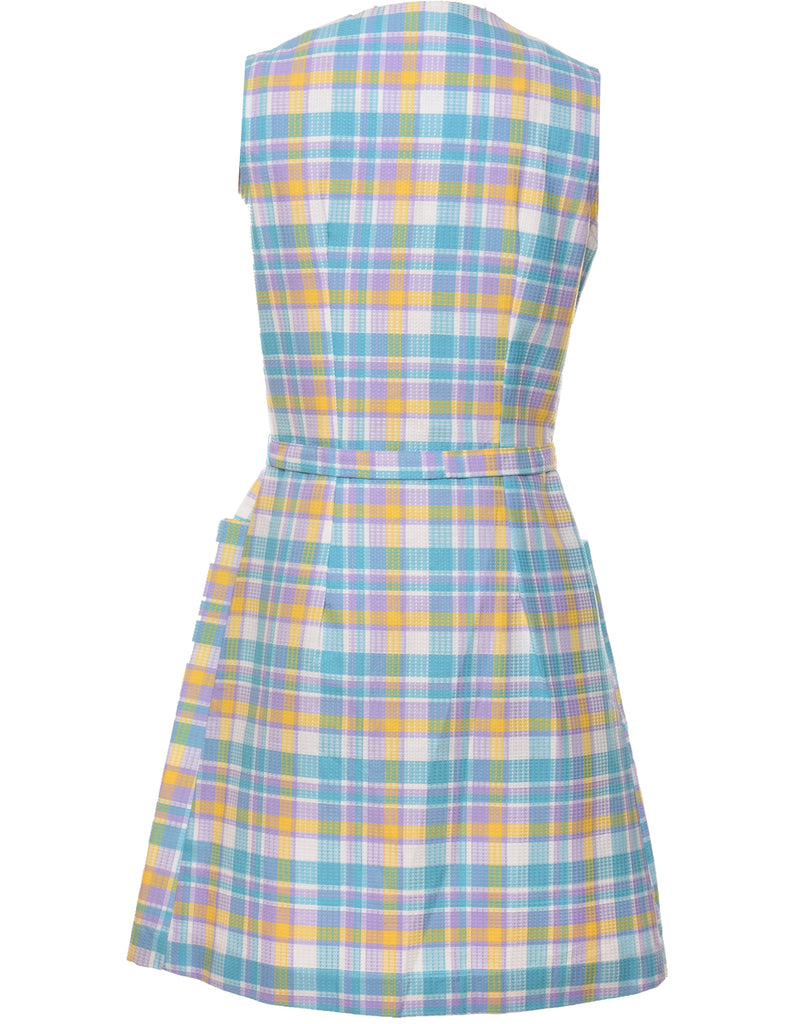 Checked 1960s Multi-Colour Dress - M