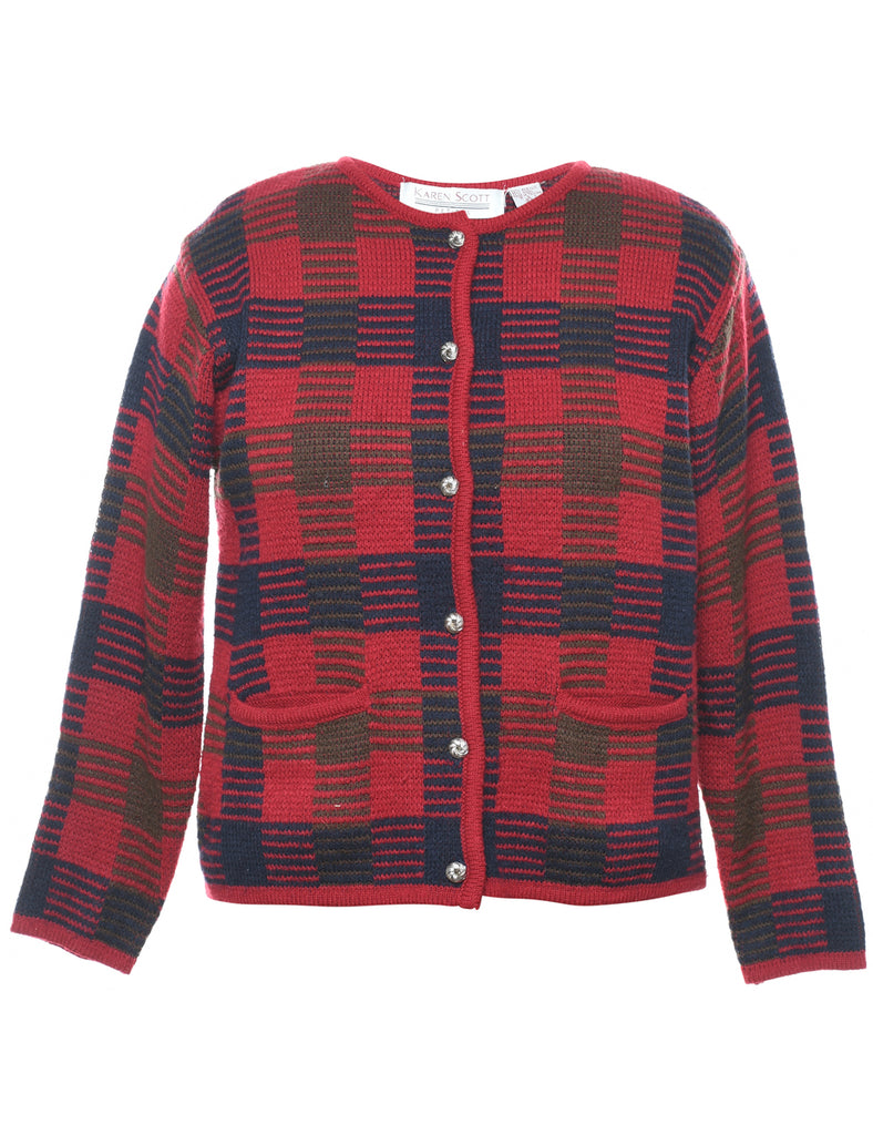 Checked Cardigan - S