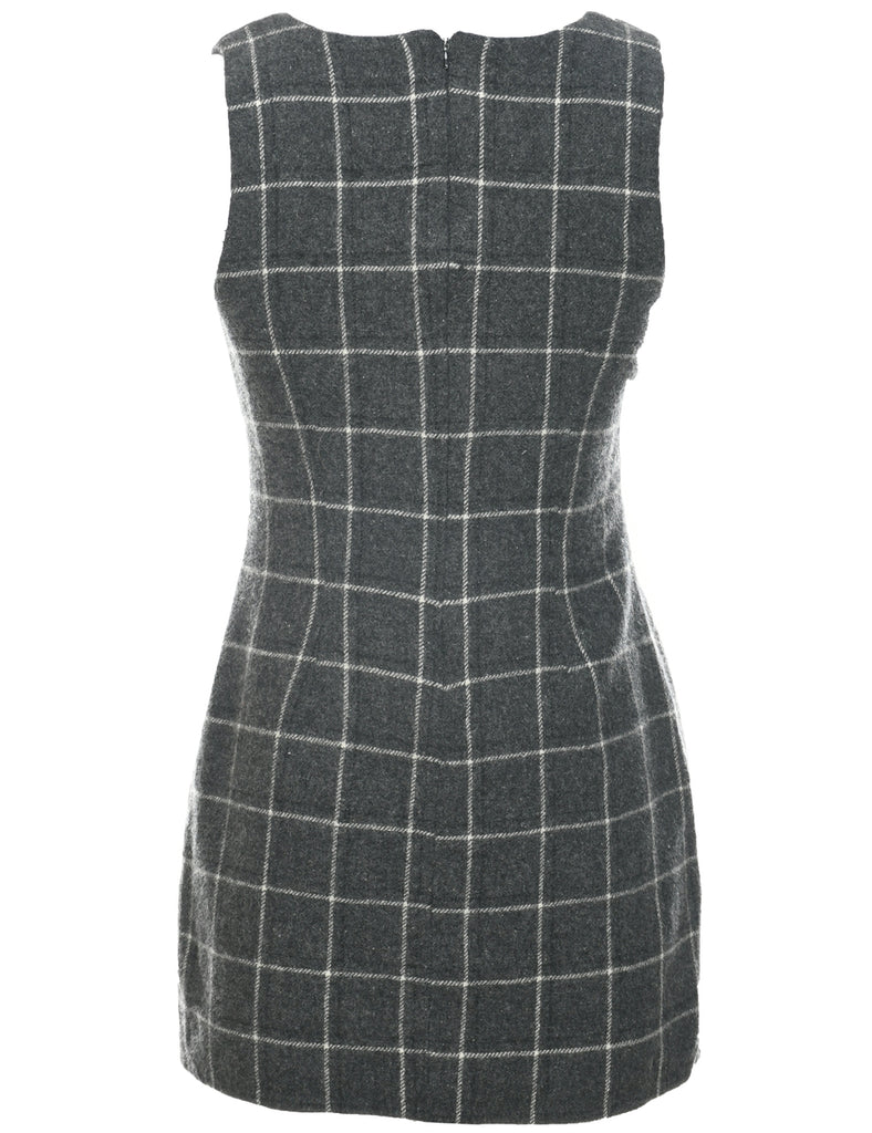 Checked Dark Grey Dress - XS