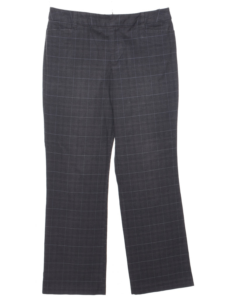 Checked Dark Grey Trousers - W34 L31