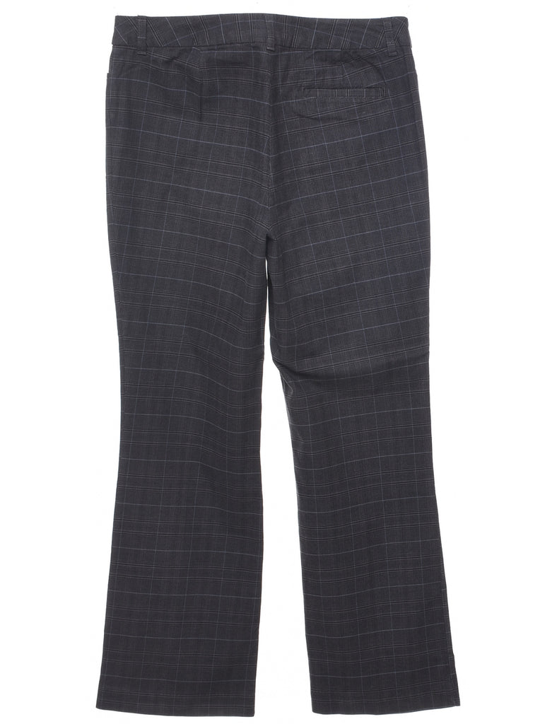 Checked Dark Grey Trousers - W34 L31