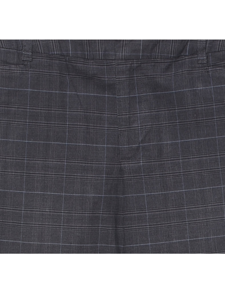 Checked Dark Grey Trousers - W34 L31