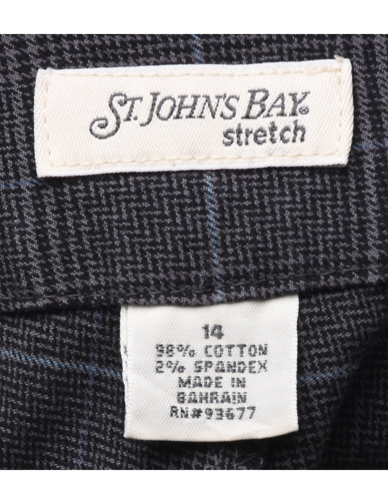 Checked Dark Grey Trousers - W34 L31