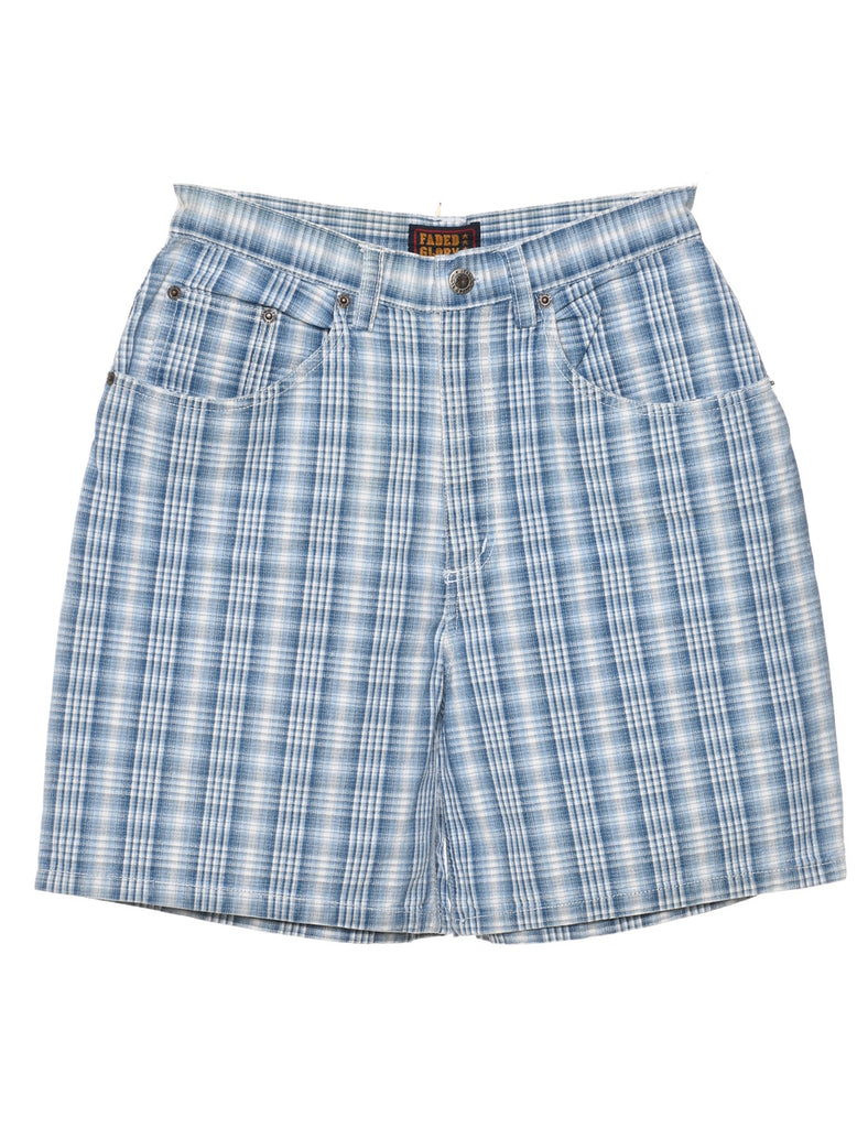 Checked Denim Shorts - W26 L6