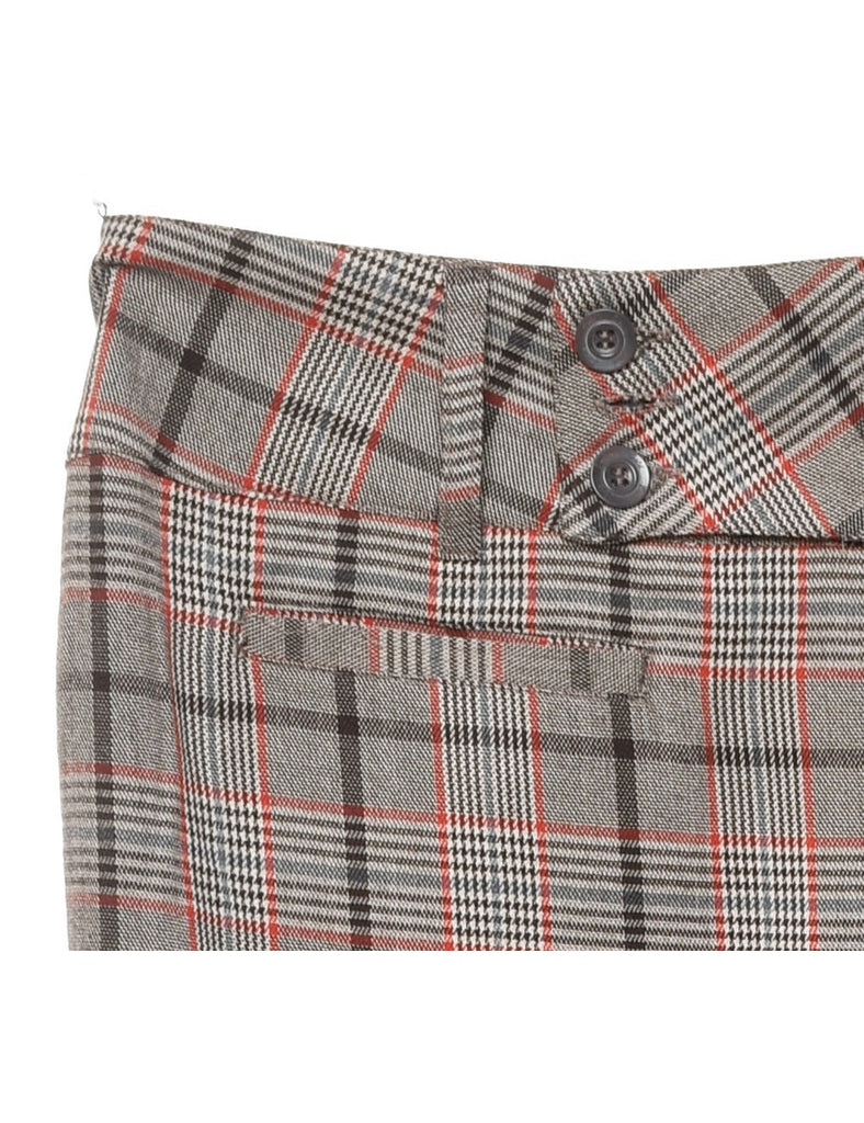 Checked Grey & Red Trousers - W38 L29