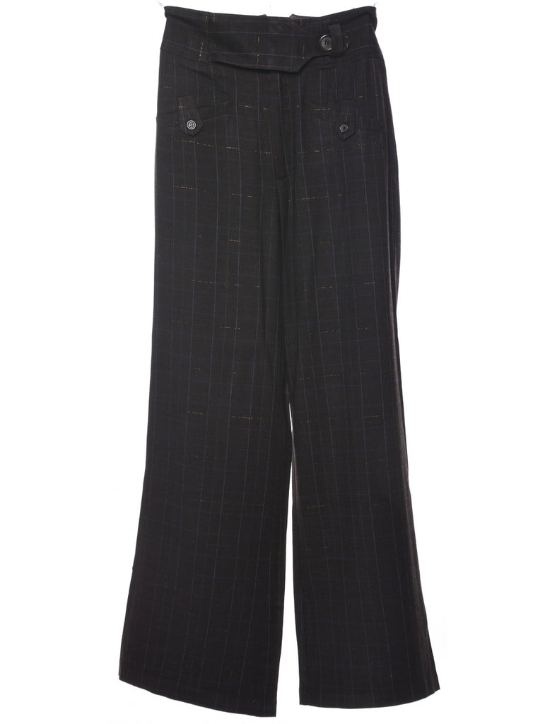 Checked Pattern Y2K Trousers - W26 L31