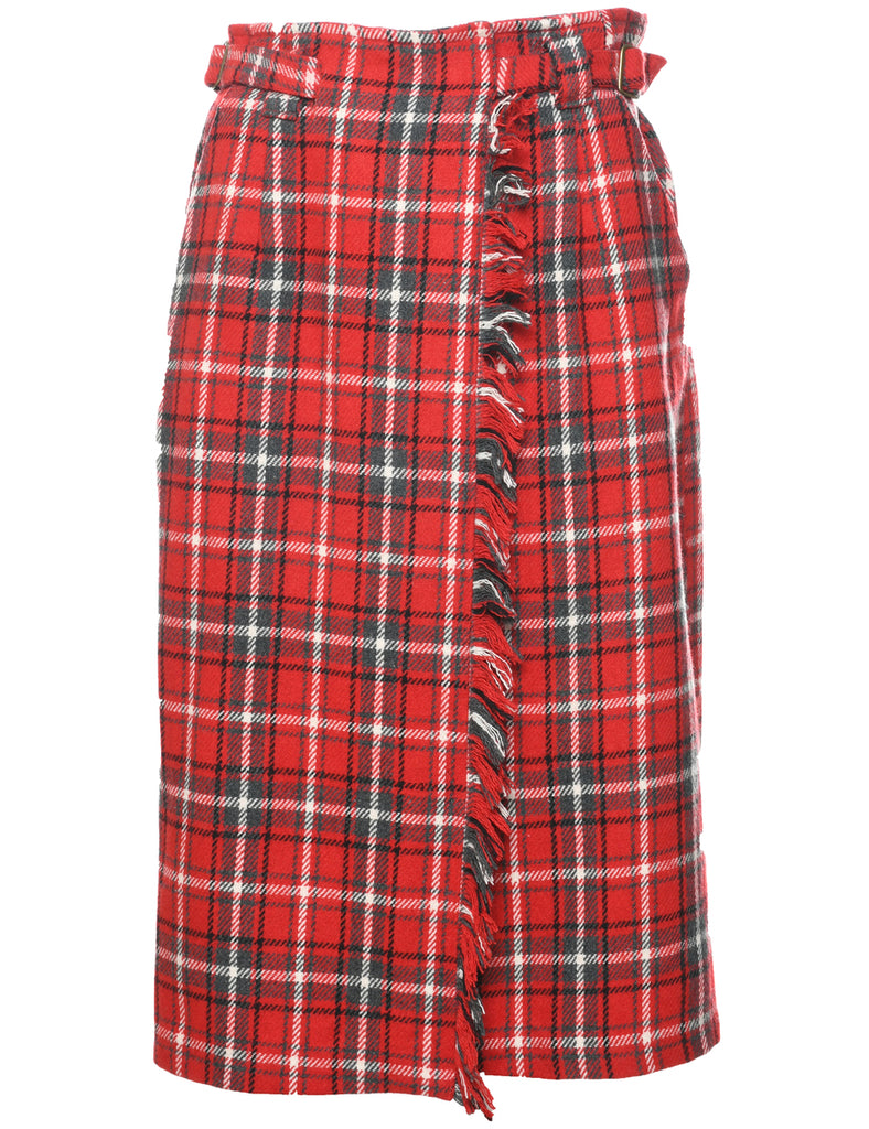 Checked Pencil Skirt - S