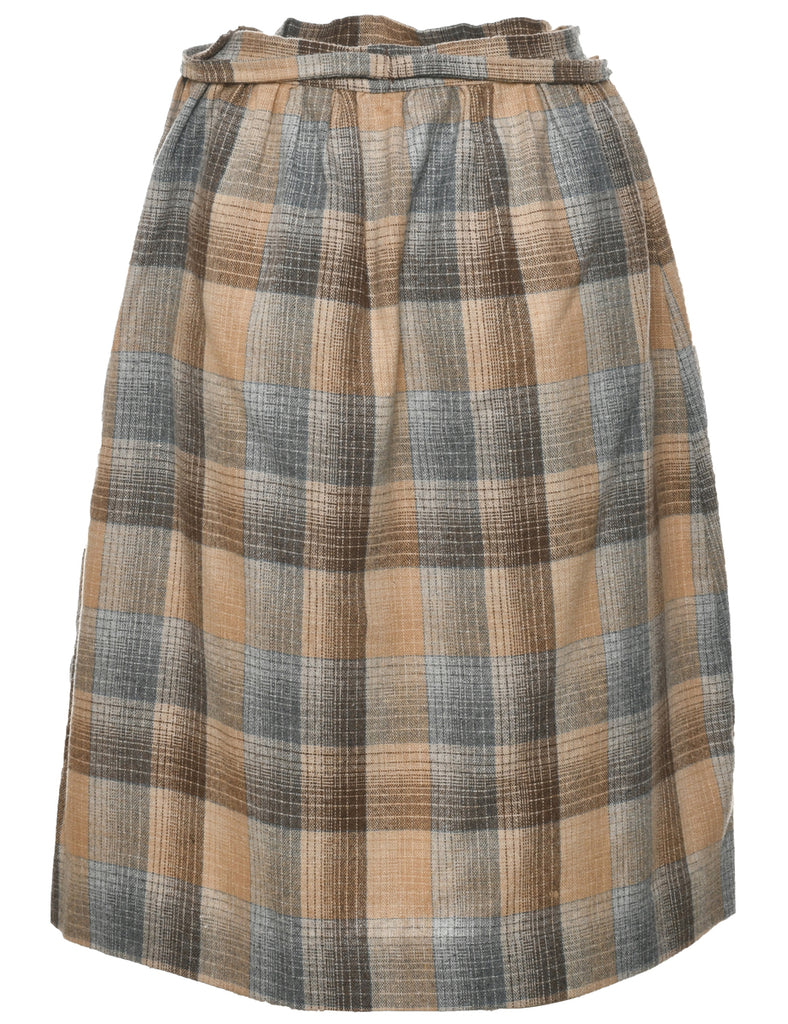 Checked Pencil Skirt - S