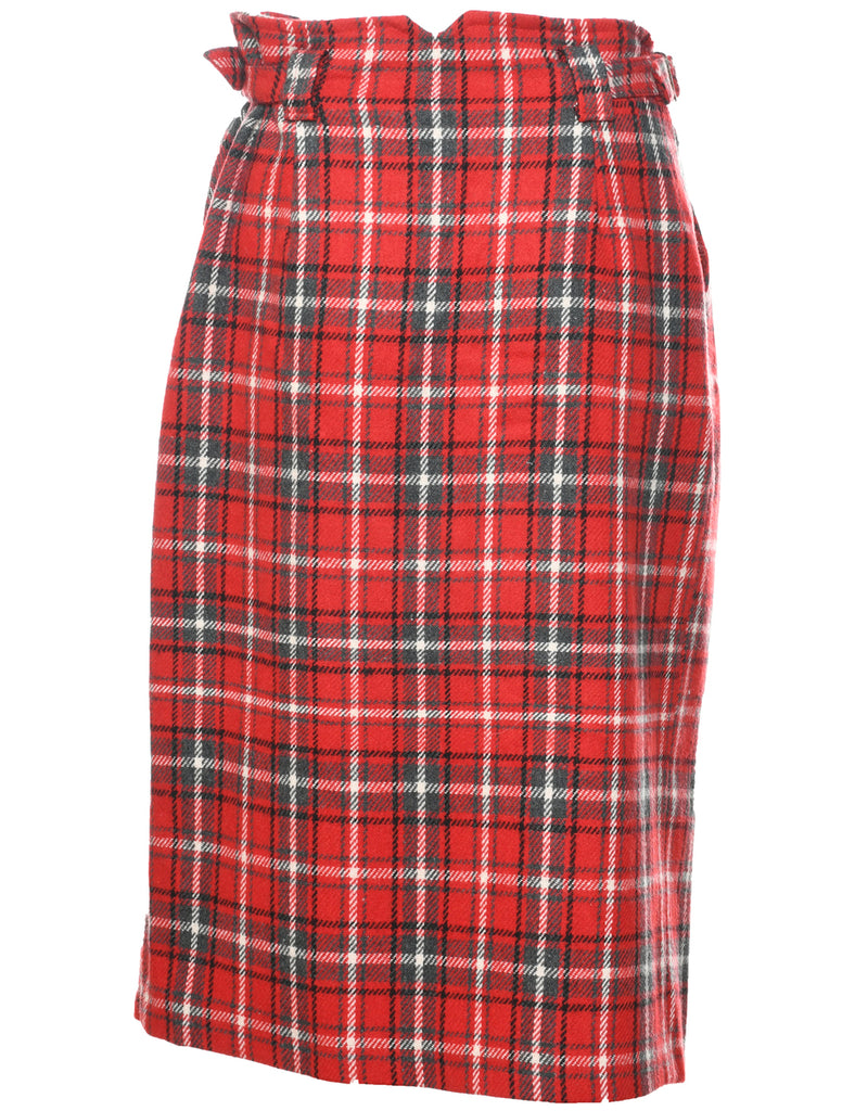 Checked Pencil Skirt - S