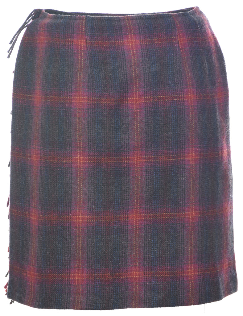 Checked Pencil Skirt - S