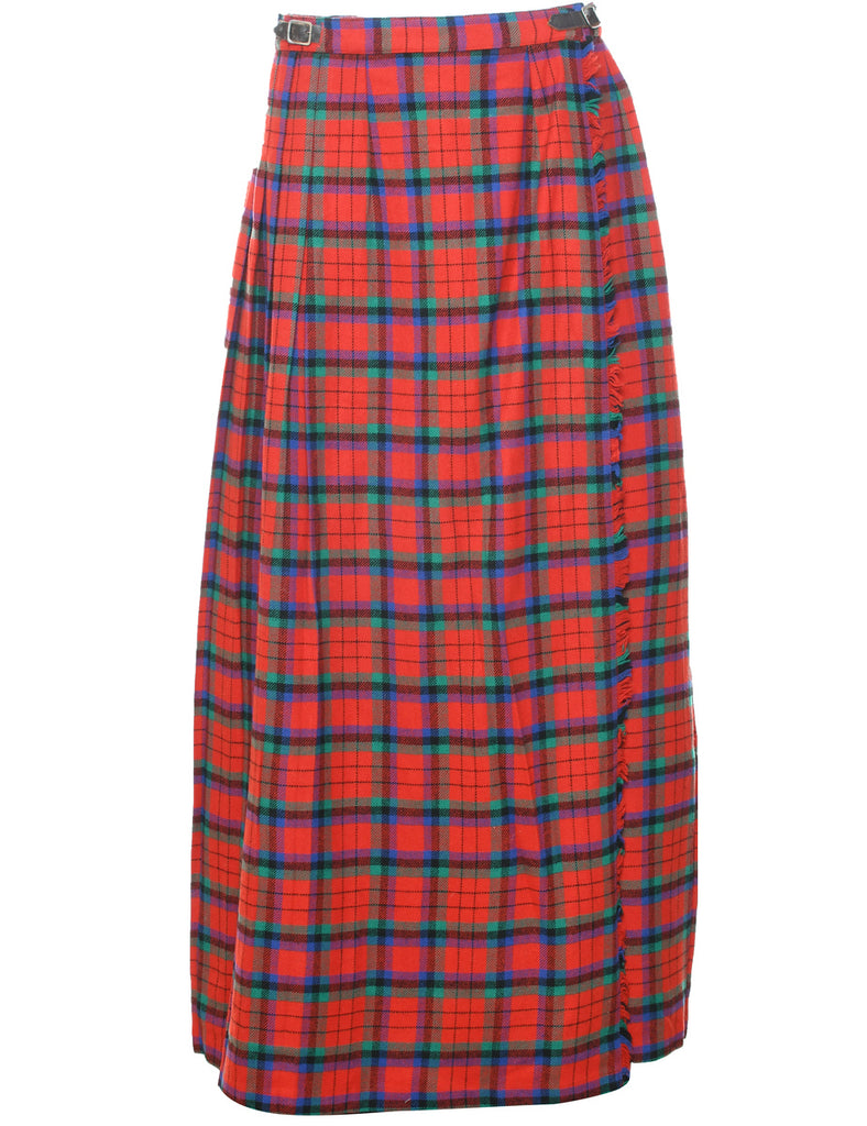 Checked Pleated Skirt - M