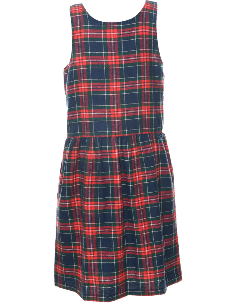 Checked Print Dress - M