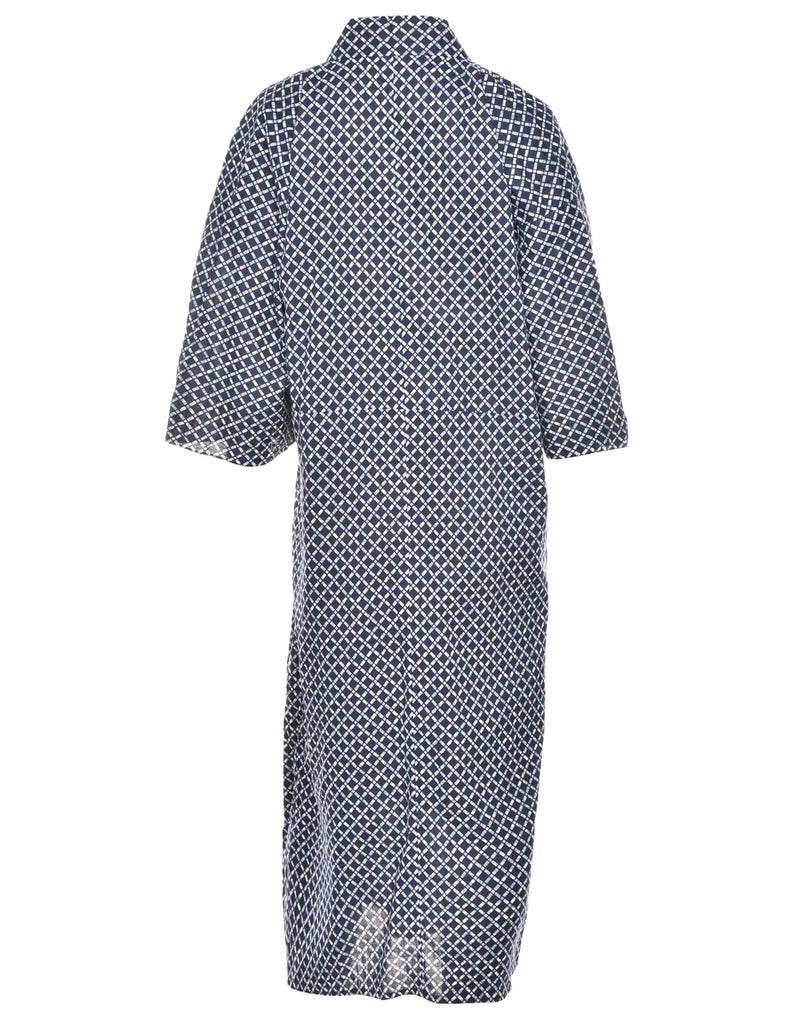 Checked Print Full Length Kimono - L