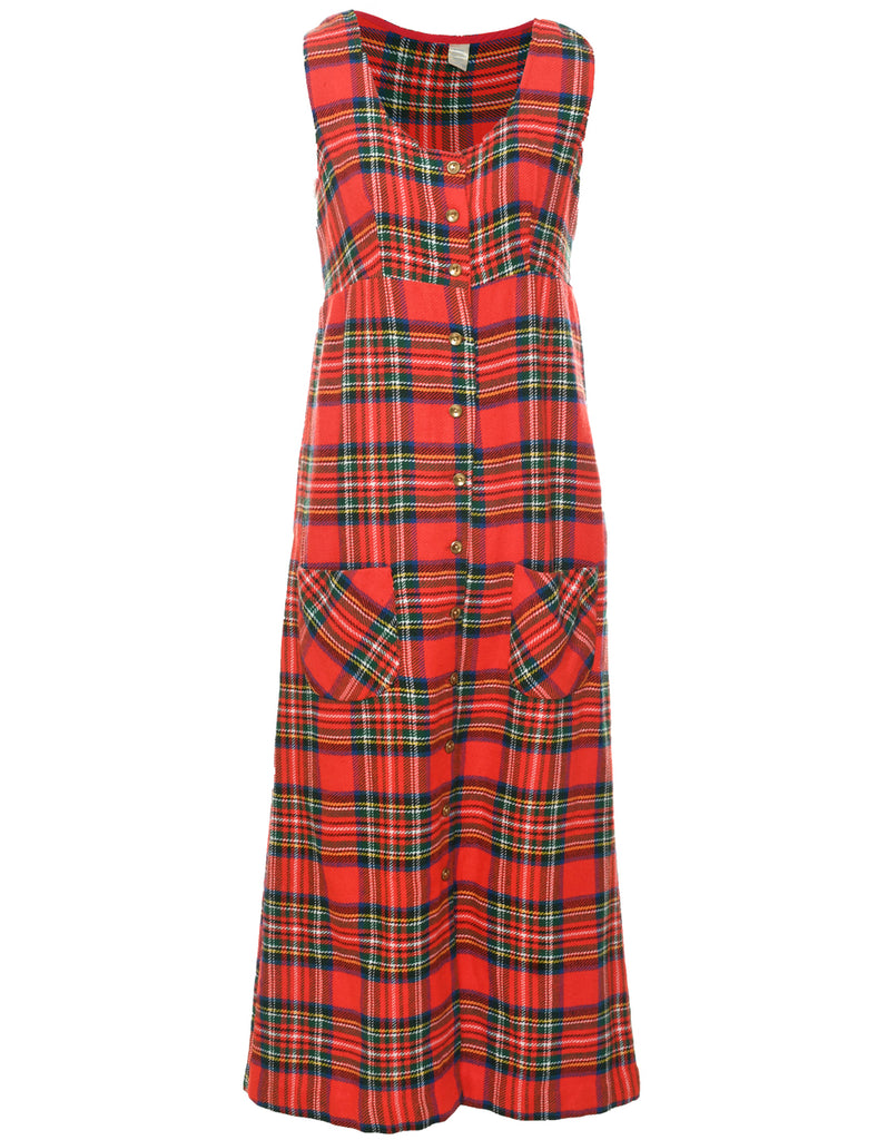 Checked Red Dress - S