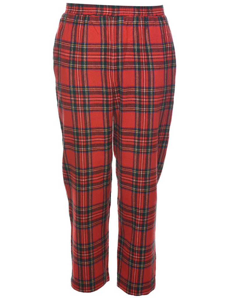 Checked Tapered Fit Trousers - W26 L27