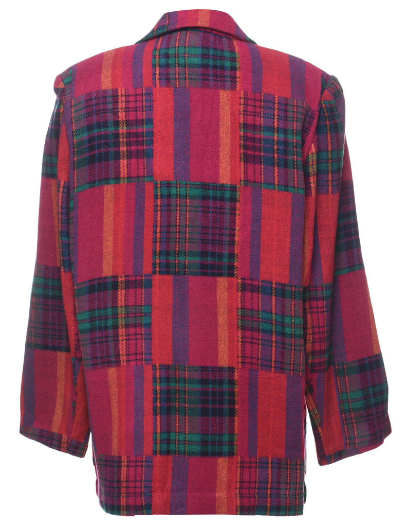 Checked & Tartan Green & Red Blazer  - L