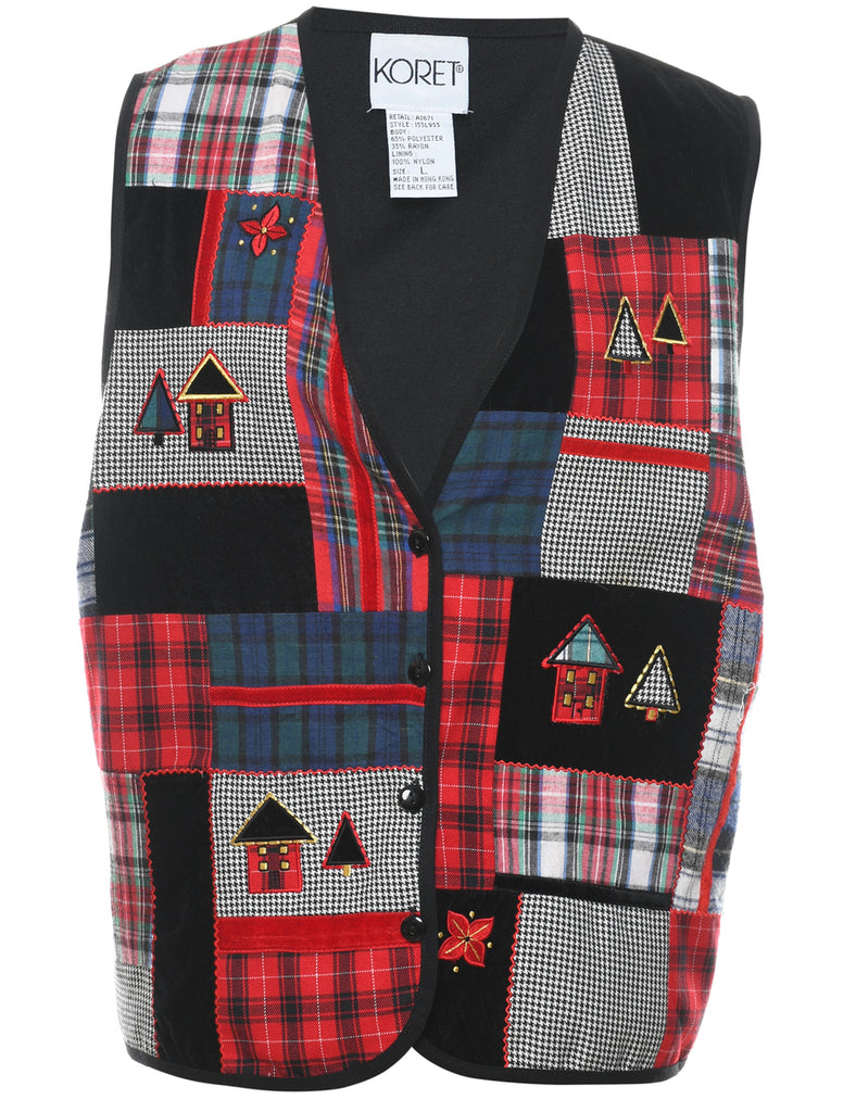 Checked Waistcoat - L