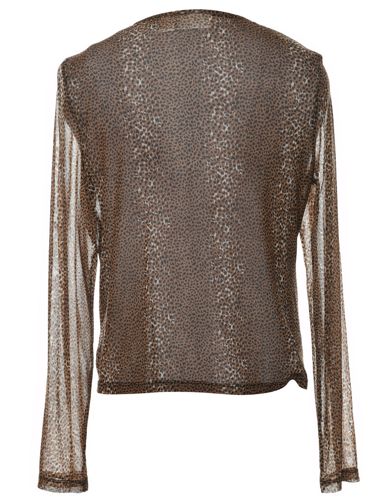 Christie & Jill Leopard Print Blouse - L