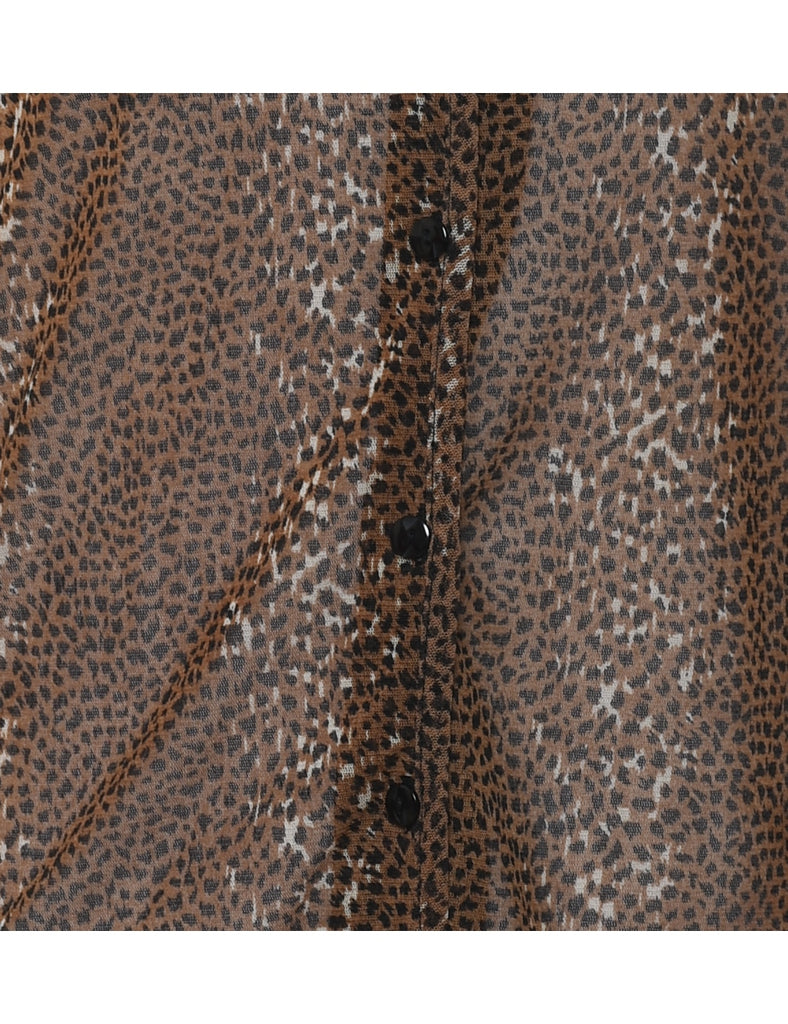 Christie & Jill Leopard Print Blouse - L