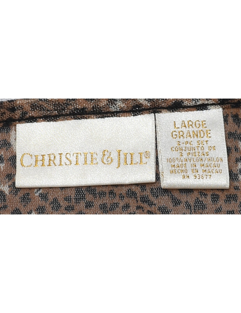 Christie & Jill Leopard Print Blouse - L