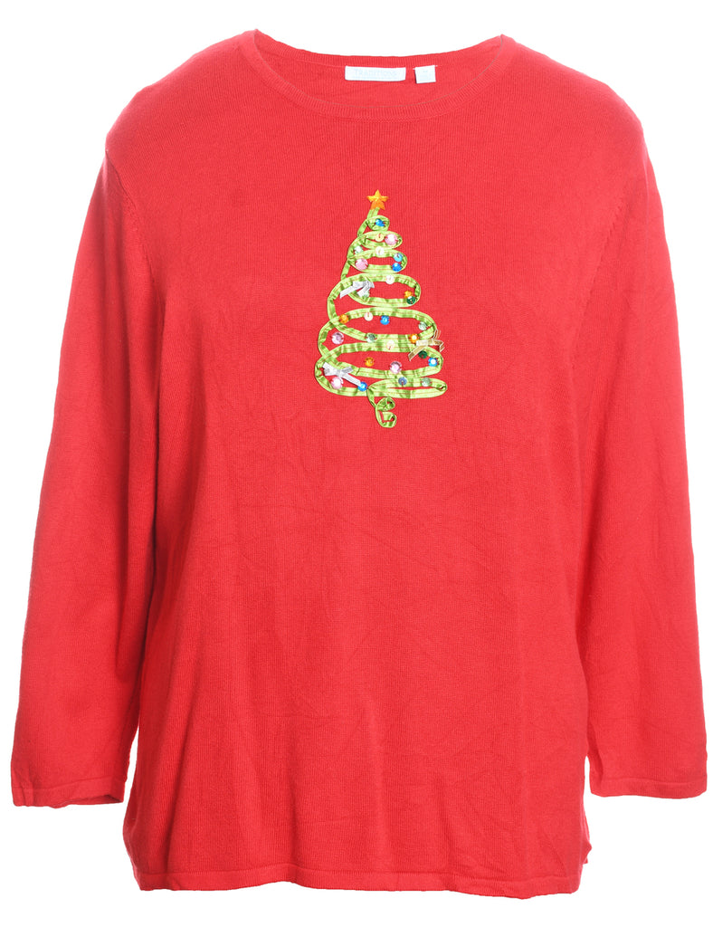 Christmas Tree Print Jumper - XL