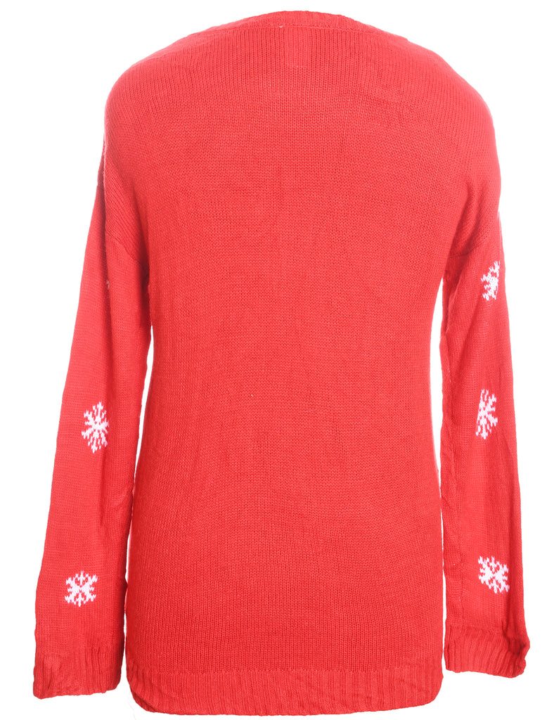 Christmas Tree Print Jumper - L