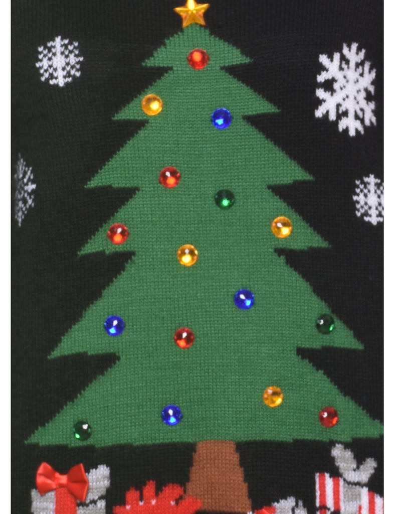 Christmas Tree Print Jumper - S