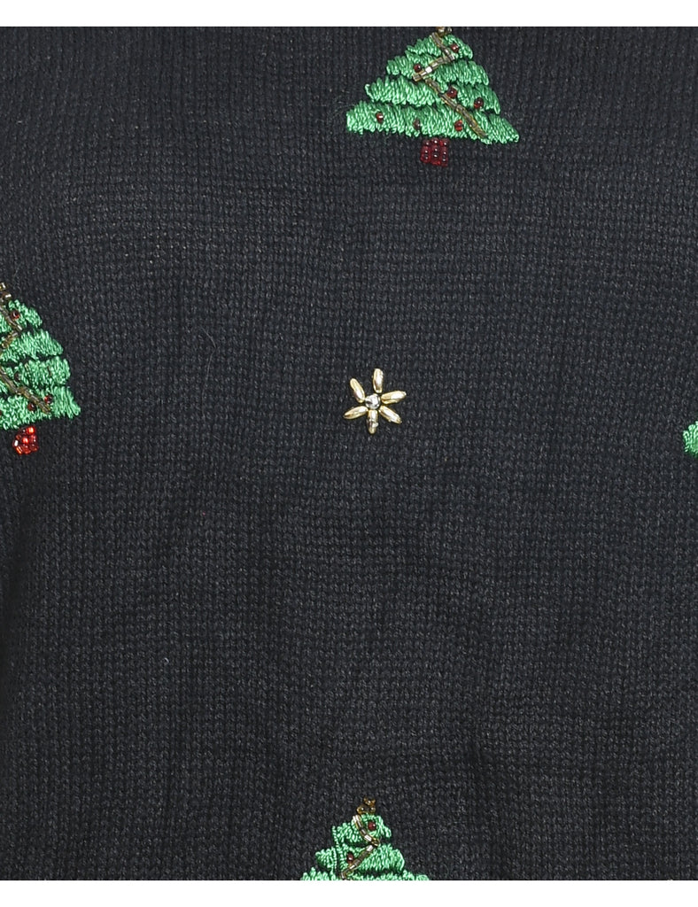 Christmas Tree Print Jumper - S