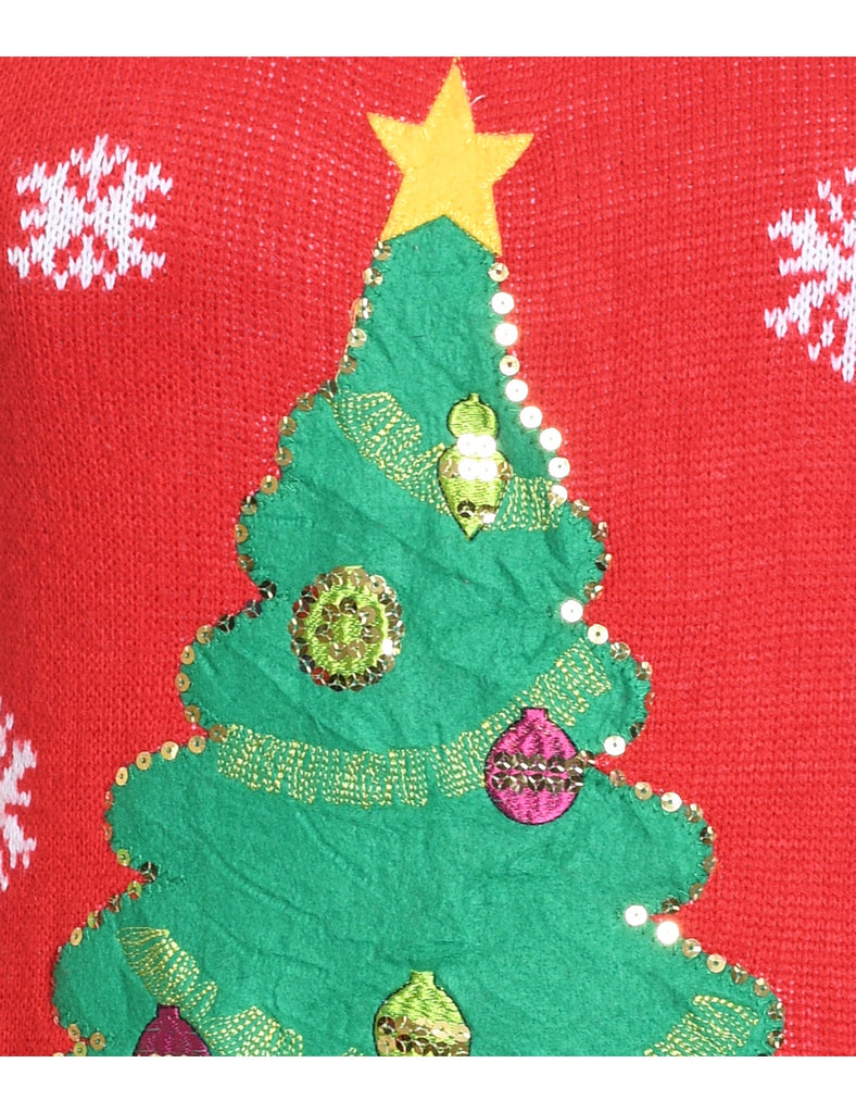 Christmas Tree Print Jumper - S