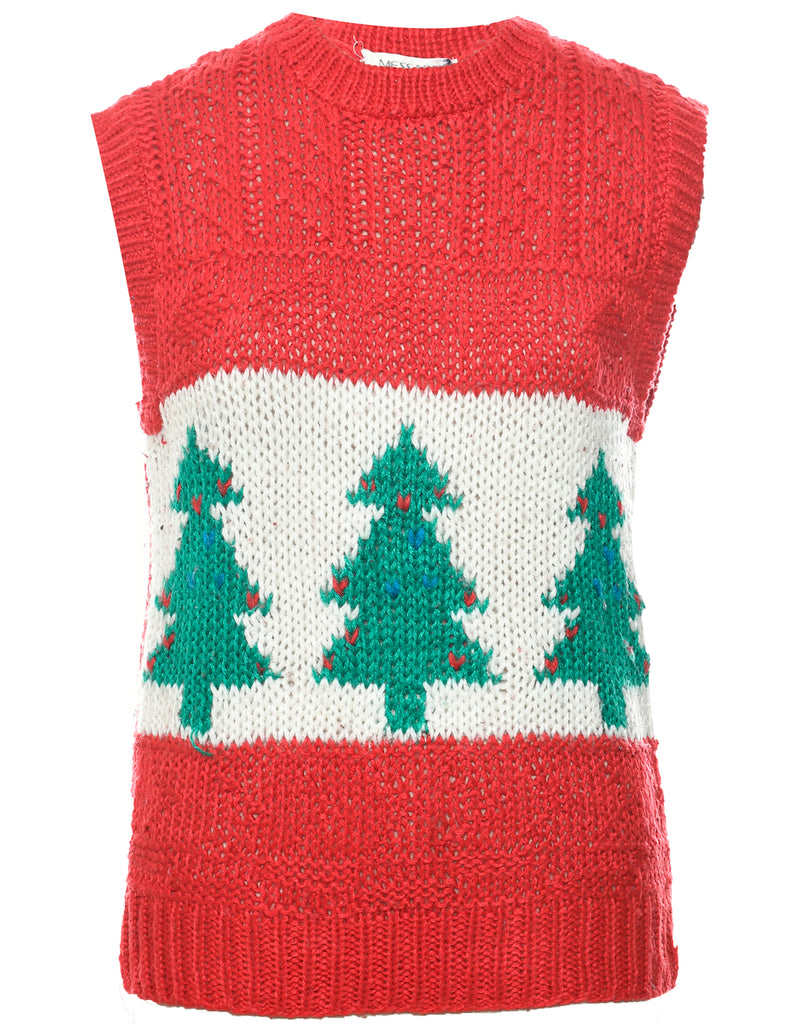 Christmas Tree Print Vest - M