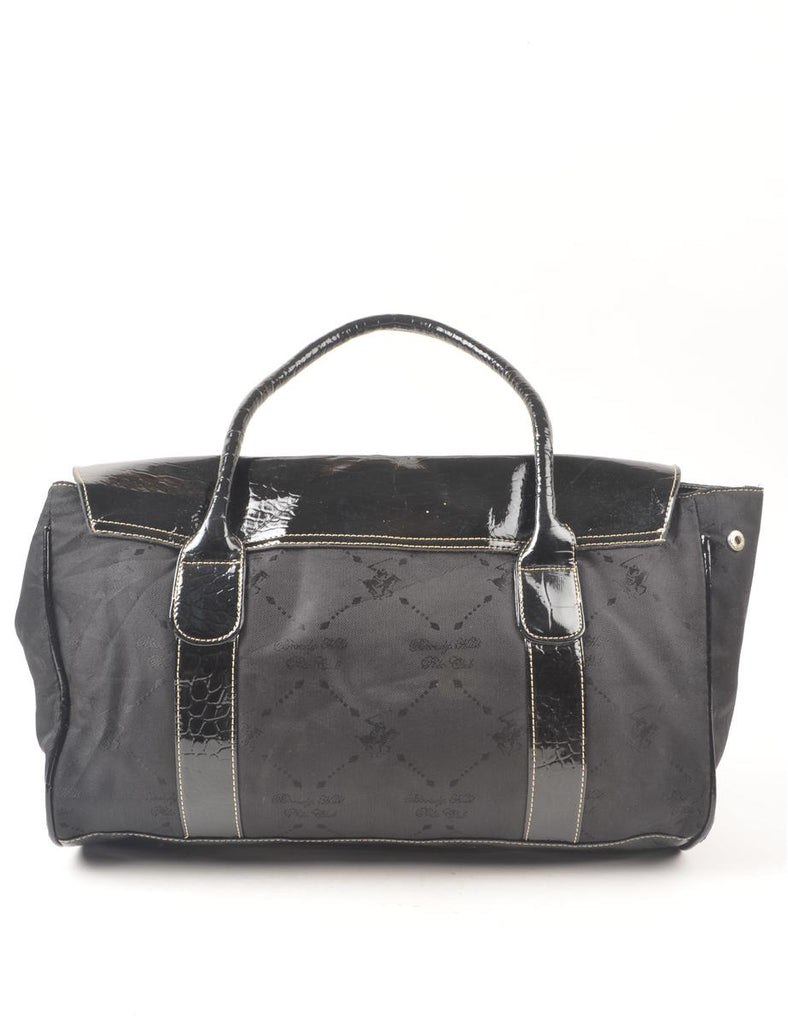 Classic Black Beverly Hills Polo Club Large Shiny Dufflebag - L