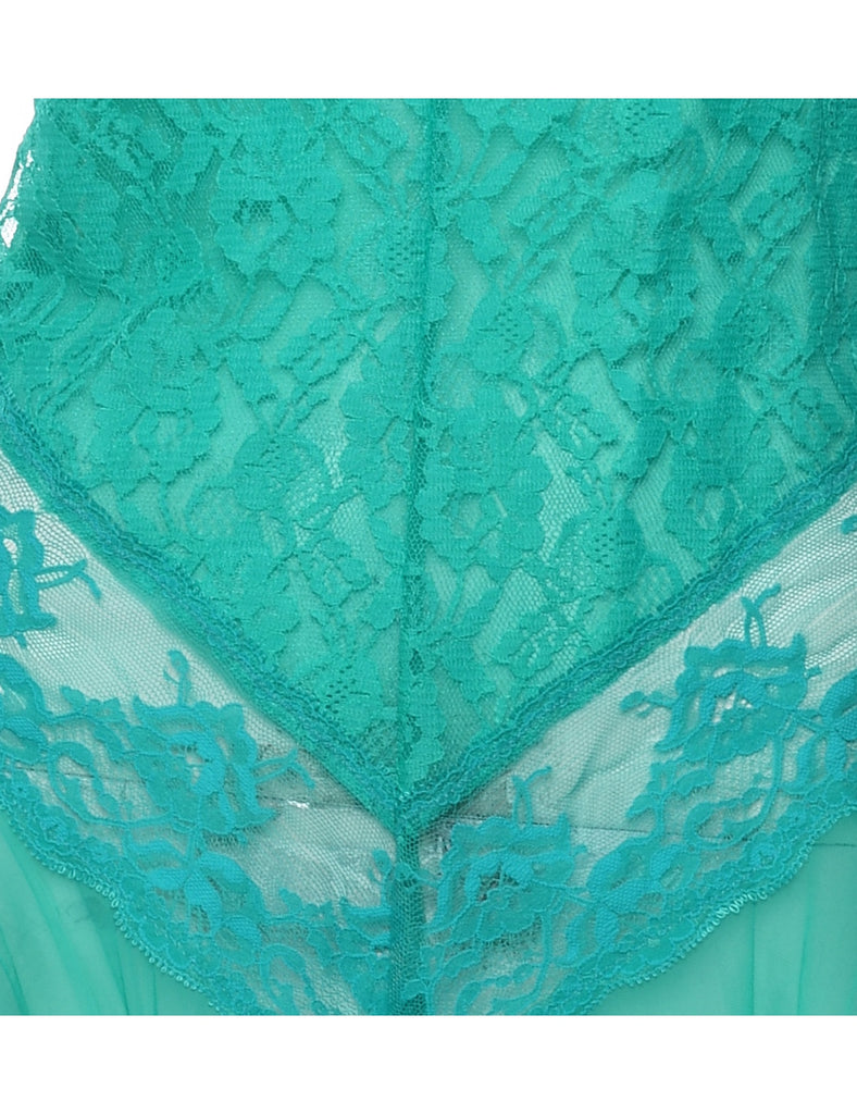 Classic Green Frilled Sheer Bodysuit - S