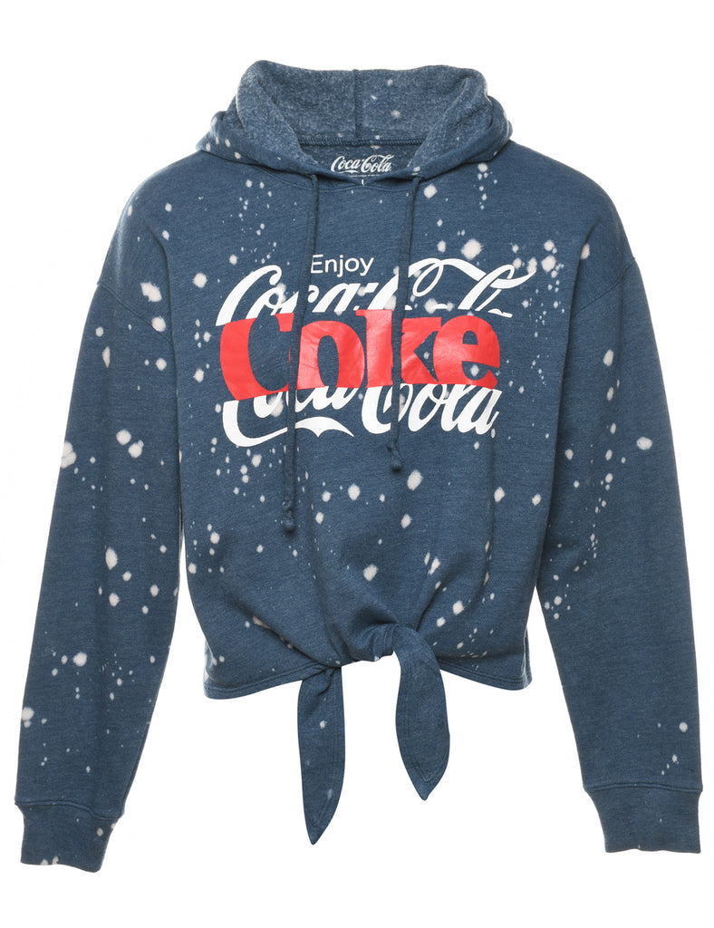 Coca-Cola Red & Blue Hooded Sweatshirt - L