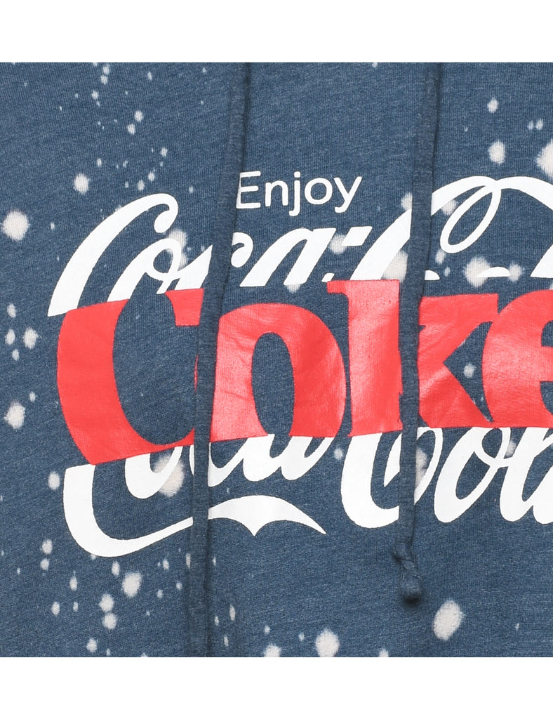 Coca-Cola Red & Blue Hooded Sweatshirt - L