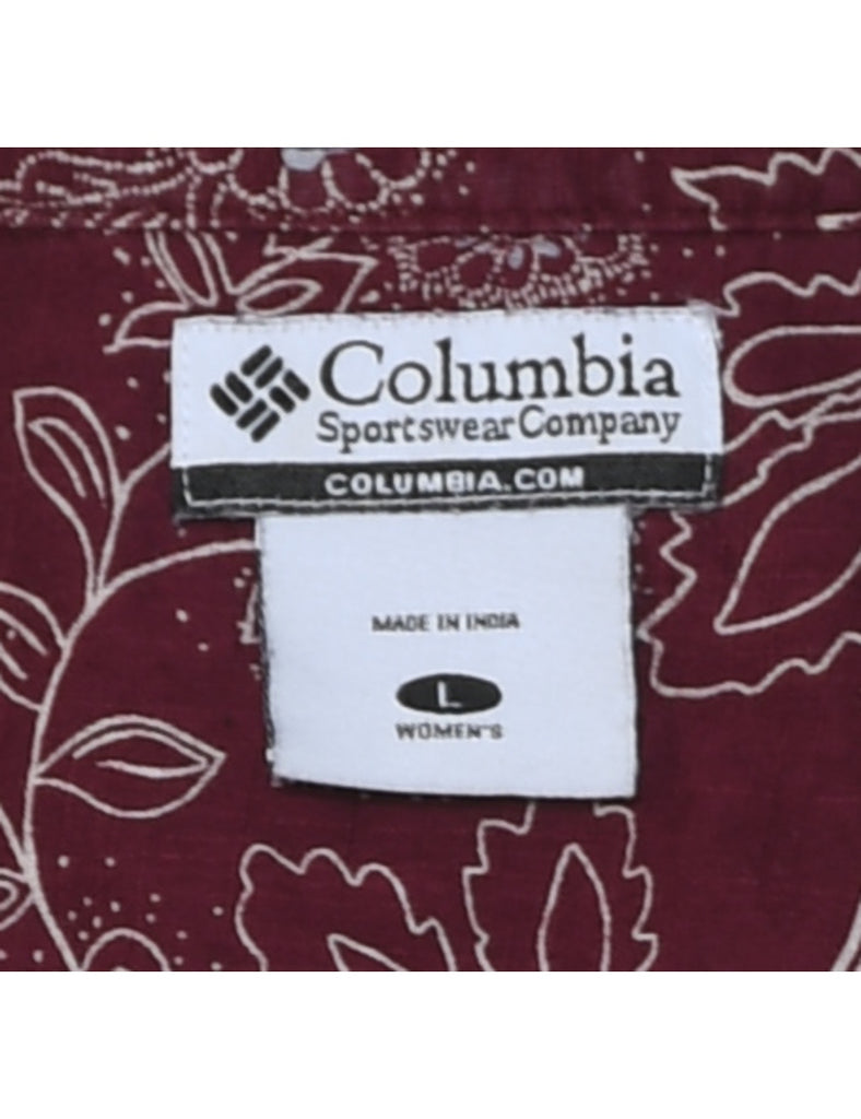 Columbia Maroon Floral Shirt - L