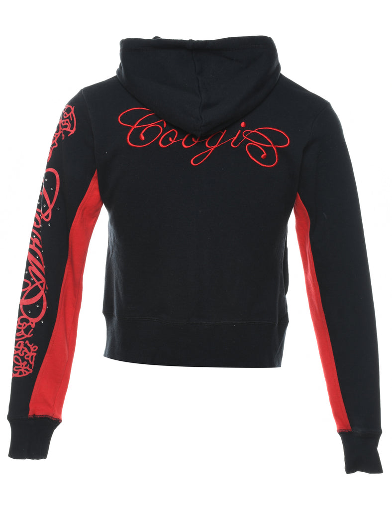 Coogi Black & Red Embroidered Hoodie - M