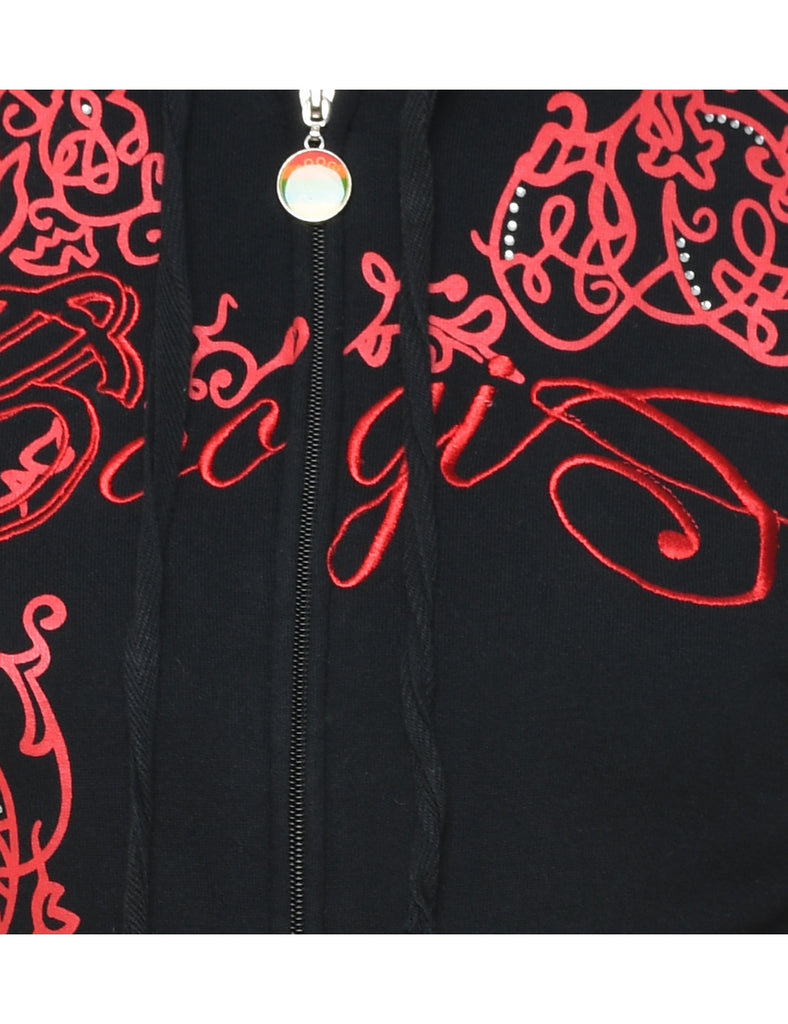 Coogi Black & Red Embroidered Hoodie - M