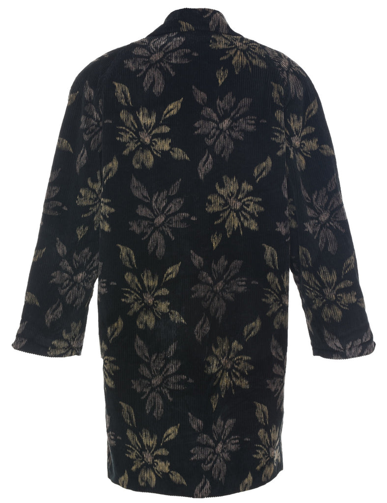 Corduroy Floral Coat - L